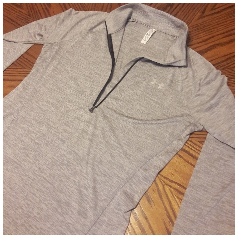 Under Armor heather grey half zip pullover